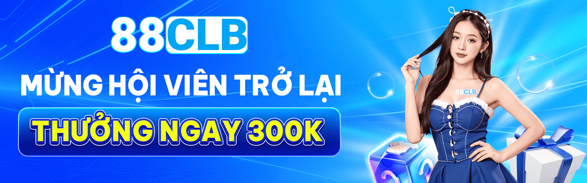 Nhà cái 88CLB thưởng 300k mừng hội viên quay lại